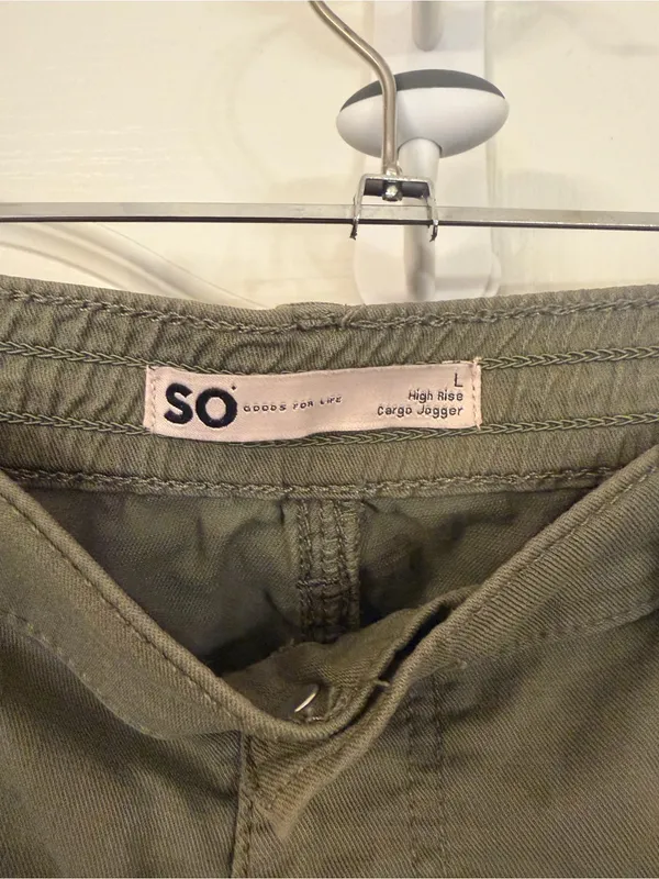 Olive Green Women’s Cargo Jogger Pants with elastic leg! - Image 4