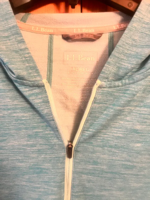 LL Bean 1/4 Zip Lightweight Pullover Women's Size XL Misses Item ID 289474 Aqua. - Image 2