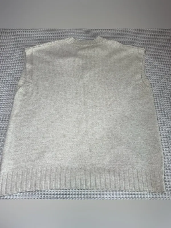 Anthropologie Ivory Sweater Vest XL Wns Cable Knit V-Neck Sleeveless Ivy Prep - Image 8