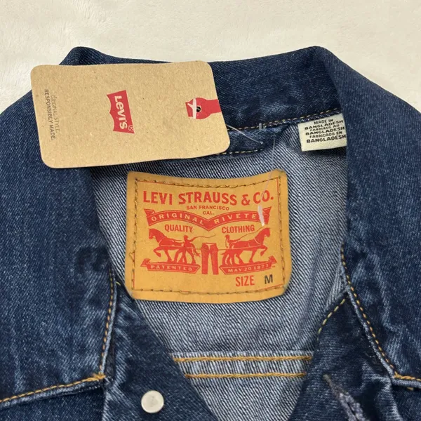Levi's Classic Retro Type 3 Dark Blue Denim Jean Trucker Jacket NWT Adult M - Image 3