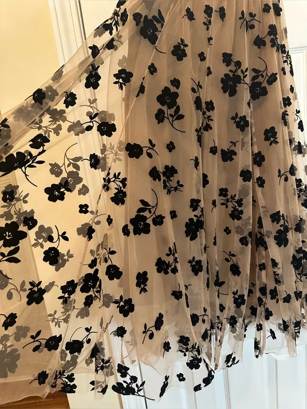 Chicwish 3D Floral Mesh Maxi A-Line Skirt - Image 4