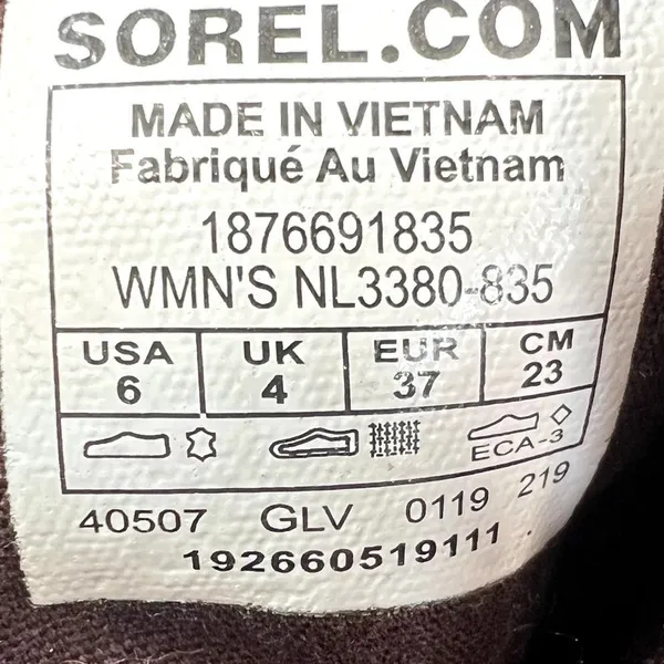 Sorel Cate Waterproof Suede Ankle‎ Booties Colorblock Lug Sole Womens Size 6 - Image 3