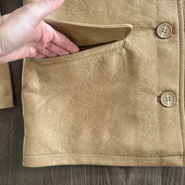 Urban Outfitters Sydney Oversized Dad Jacket Gold Tan 90s Phoebe Buffay Small - Image 9