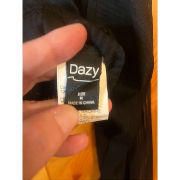Dazy long sleeve shirt, blouse, size medium ￼(1591) Black - Image 4