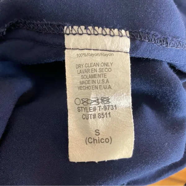 Macy & Taylor Tank Top Ruffle Sleeveless‎ Navy Blue Spaghetti Straps Size Small - Image 5