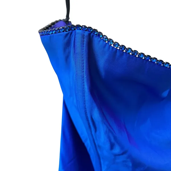 Gunne Sax Jessica McClintock Blue Strapless Prom Gown‎ Vintage Y2k Formal Dress - Image 7