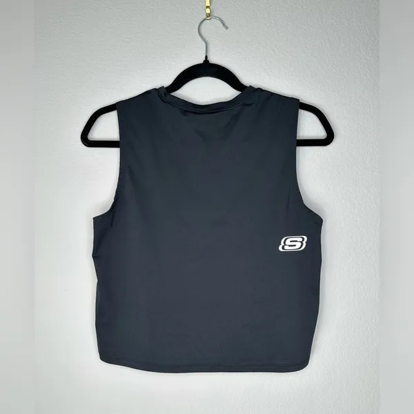SKECHERS Womens GoRun Active Black Short Sleeve Workout Crop Tank Top Size XS - Image 5