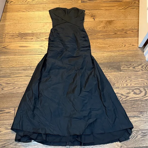 Angelina Faccenda Black Strapless Bridesmaid Dress‎ C28 - Image 3