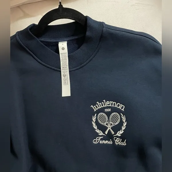 Lululemon NWT Heavyweight Fleece Pullover Tennis Club Sweater Top Blue Size M - Image 10