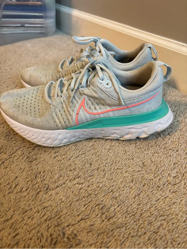 Nike Women’s Athletic Shoes - Light Blue with Coral and Mint Accents - Image 2