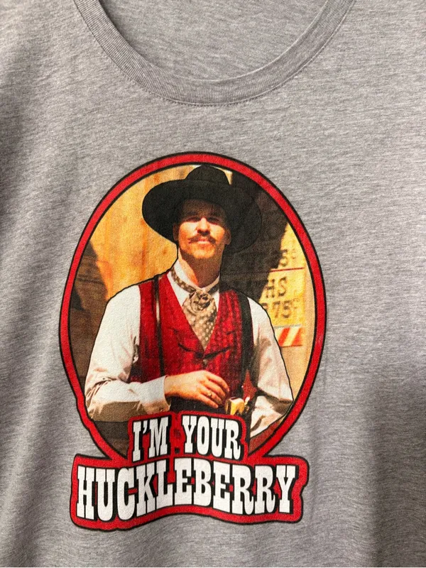 Bella + Canvas I’m Your Huckleberry Doc Holliday Graphic Tee Gray Size M - Image 2