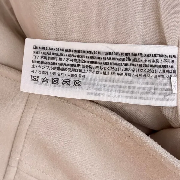 NWT!! ABERCROMBIE & FITCH Vegan Suede Moto Jacket Vegan Cropped Pale Gray Medium - Image 14