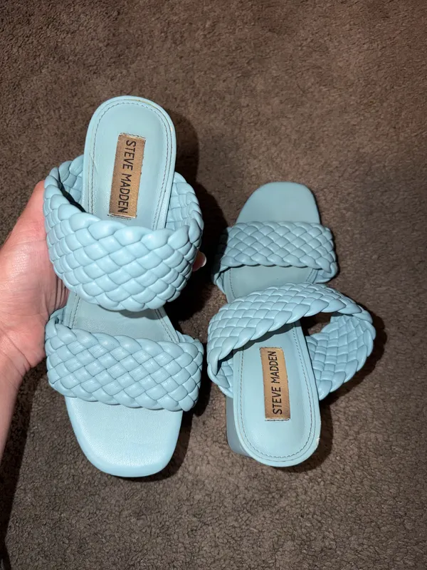 Steve Madden turquoise blue heeled sandals - Image 2