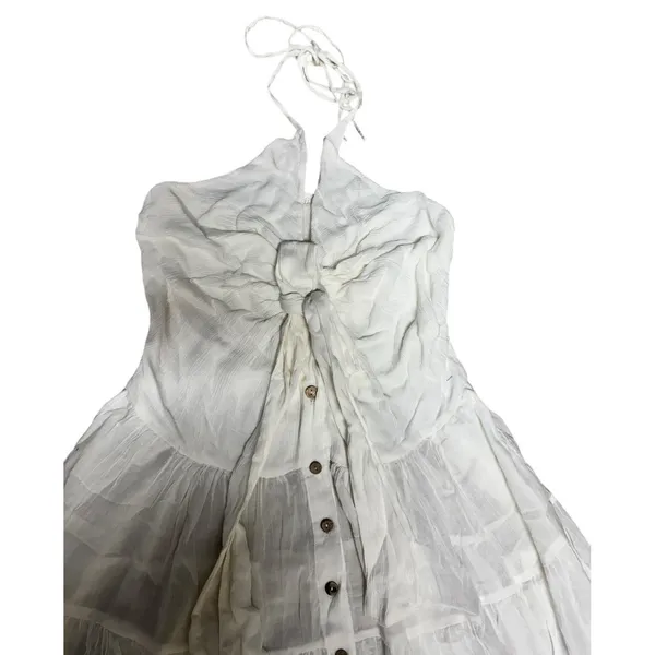 Free People A Little Extra‎ Endless Summer Halter Maxi Dress Ivory Size Medium - Image 3