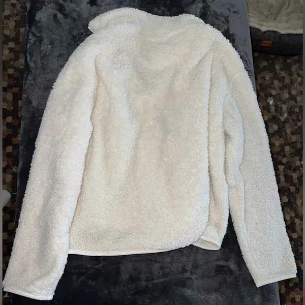 Aerie Offline Fluffy Sherpa Quarter Zip Sweatshirt in Toasted Coconut Size Small - Image 12