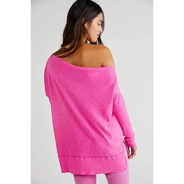 We The Free Get Together Off Shoulder Top Size Small Pink Slouchy Oversized - Image 2