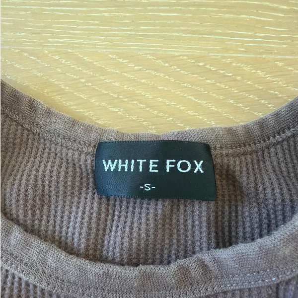 White Fox Cropped Rib Top Society Size S Brown - Image 2