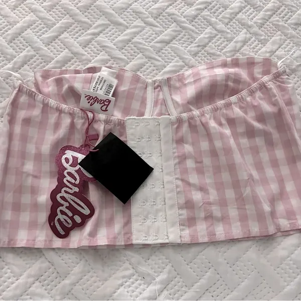 ZaraPink and White Striped Bustier Top - Image 3