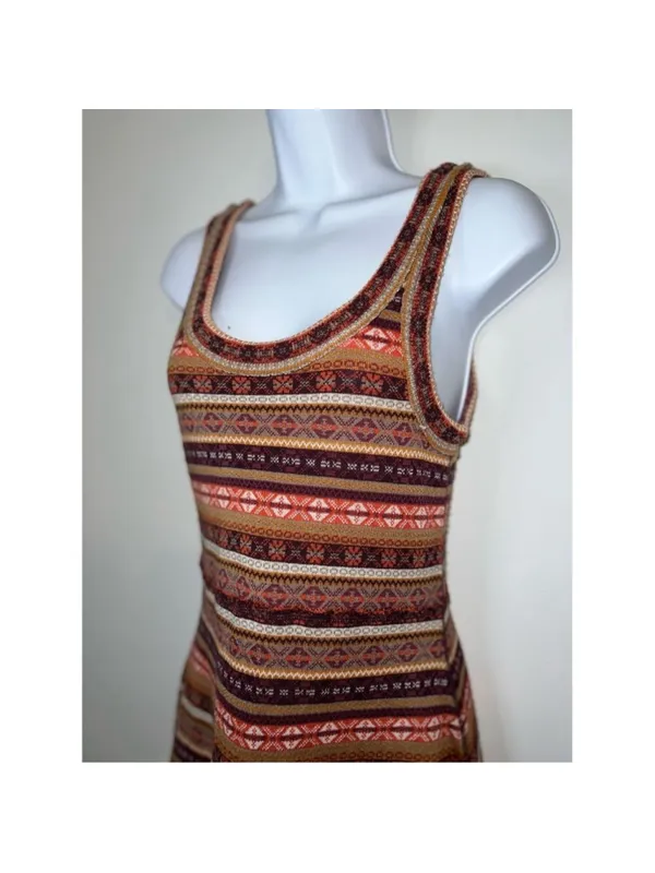 Free People Fair Isle Sweater Dress Fit & Flare Wool Blend PS - Image 3