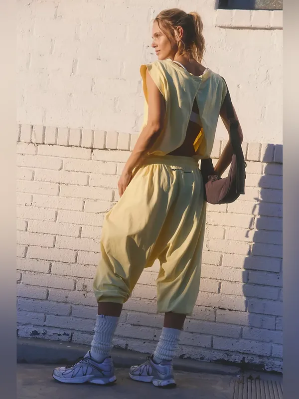 Free People Hot Shot Harem Onesie - Sunlit Yellow - Image 2