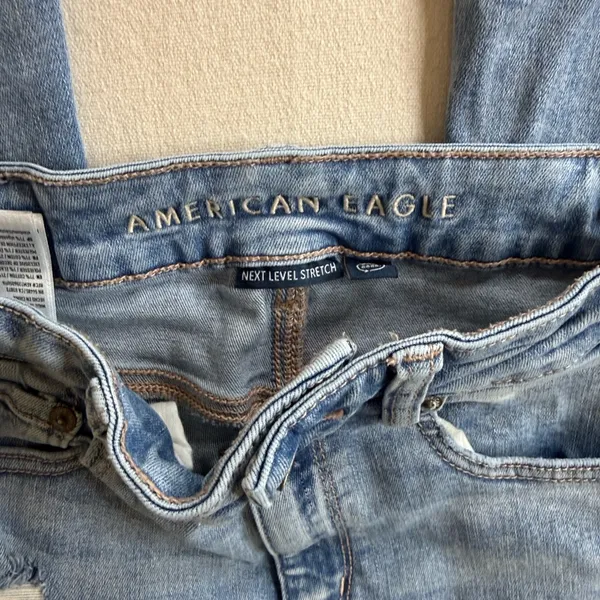 American Eagle Outfitters Light Blue Flare Jeans - Image 4