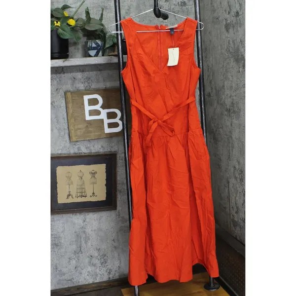 NWT Universal Thread Womens Tie-Waist Midi A-Line Dress 92968100 Red S - Image 4