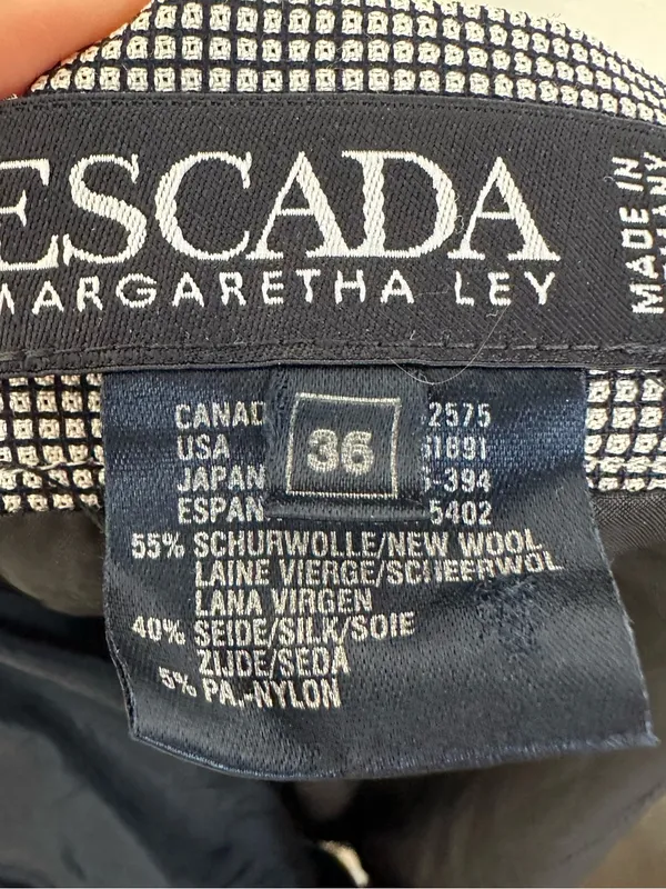 ESCADA Vintage VIRGIN WOOL SILK Blend High Waist Tiered Plaid Check Mini Skirt 6 - Image 6