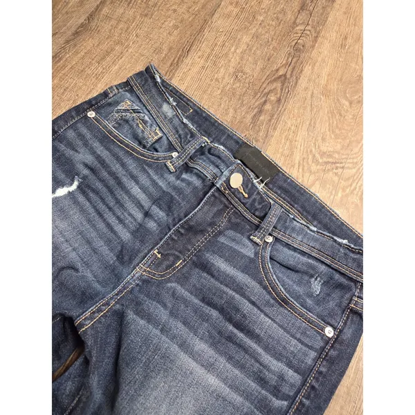 Buckle Black Distressed Dark Wash Fit 256 Skinny Stretch Jeans Size 27 - Image 2