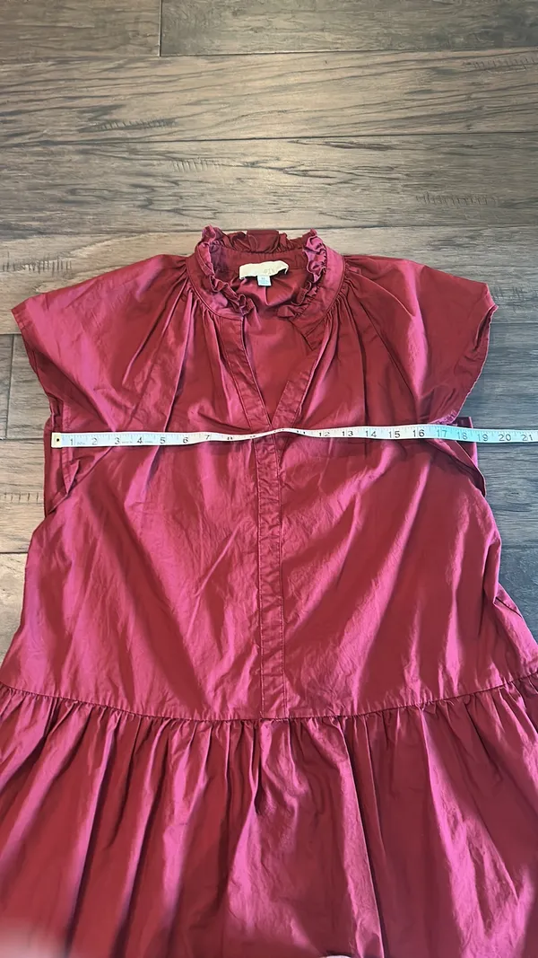 Pinch Burgundy Cotton Dress Sz M - Image 7
