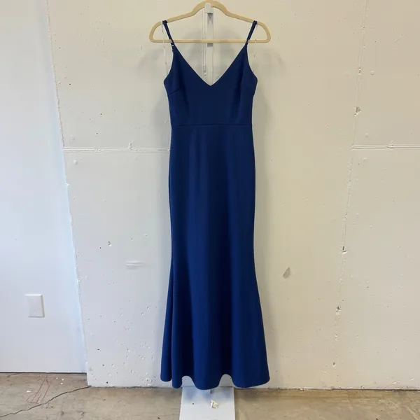 Lulus Infinite Glory Royal Blue Plunge V-neck Sleeveless Backless Maxi Dress Sm - Image 3