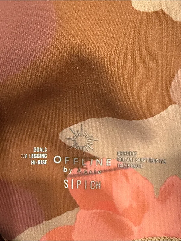 Offline by aerie floral camo goals high waisted 7/8 leggings size small . - Image 3