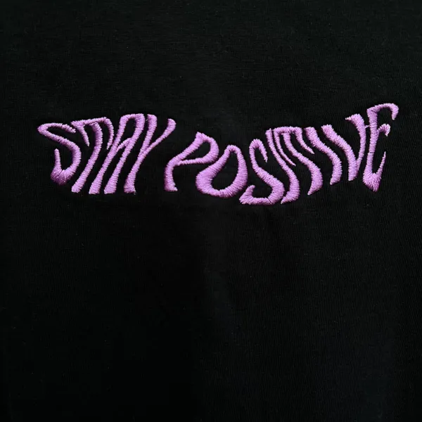 M Stay Positive Embroidered 100% Cotton Women’s Shirt Top - Image 3