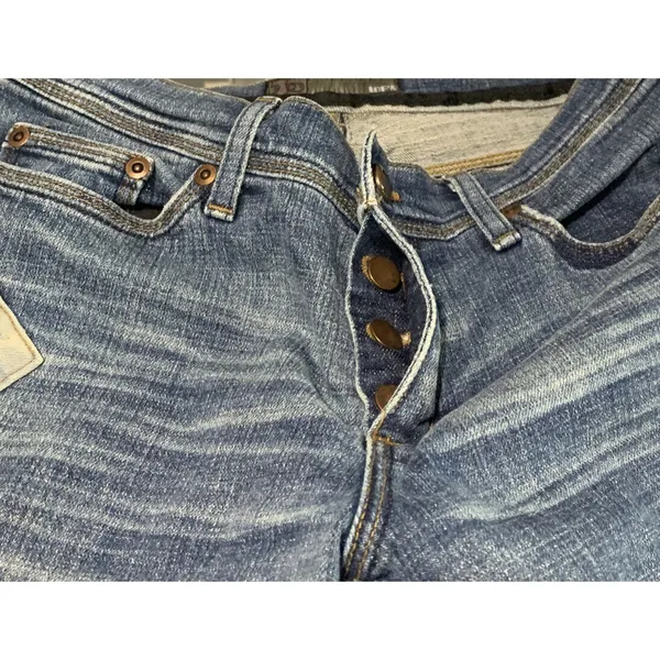 Joes Jeans Women Size 28 Patchwork Denim Blue Straight Buttonfly Festival Grunge - Image 5
