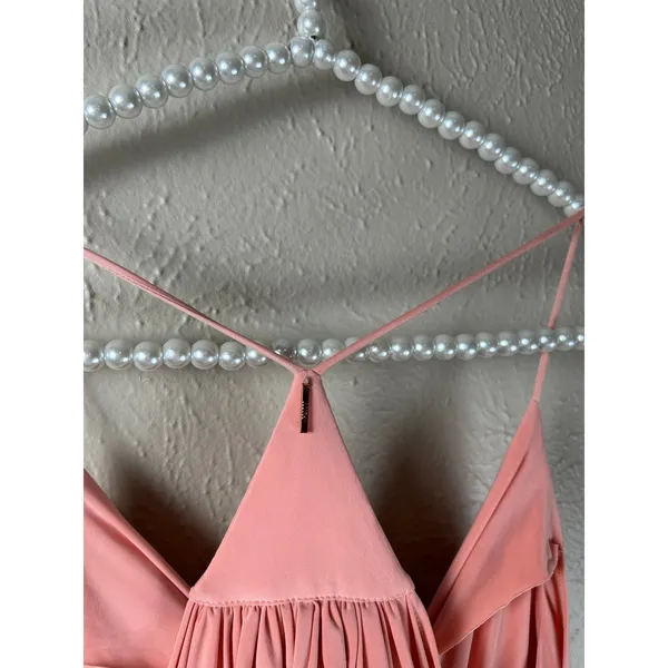 MISA Los Angeles Dress Size Medium Coral Peach Tie Front Bow Cocktail Party Mini - Image 8