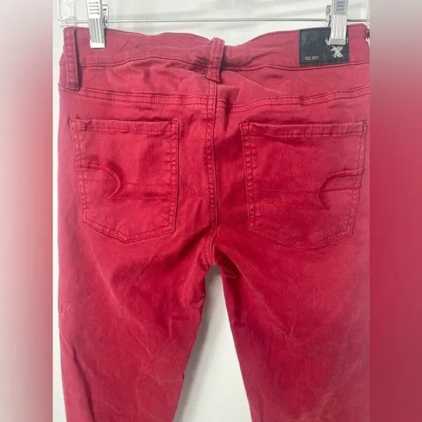American eagle outfitters super stretch red color‎ size 4 - Image 6
