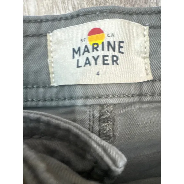 Marine Layer Bridget Crop Pant AOlive Green High Rise Wide Leg Size 4‎ - Image 3