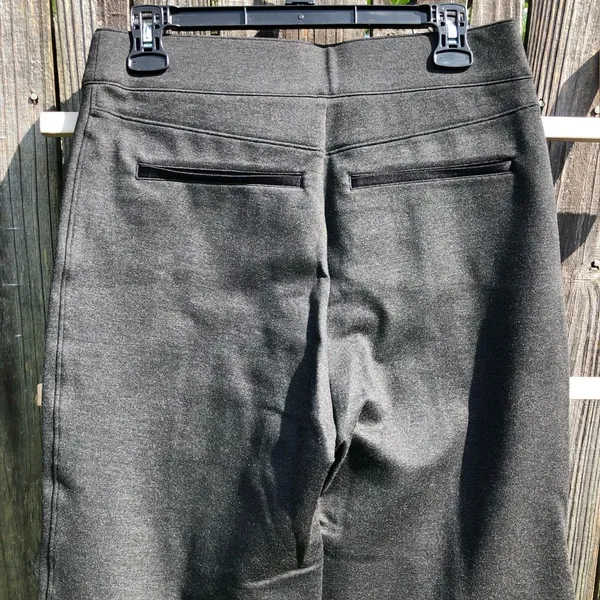SPANX Gray Pull on Perfect Flare Pants Stitched front crease size Large - Image 5