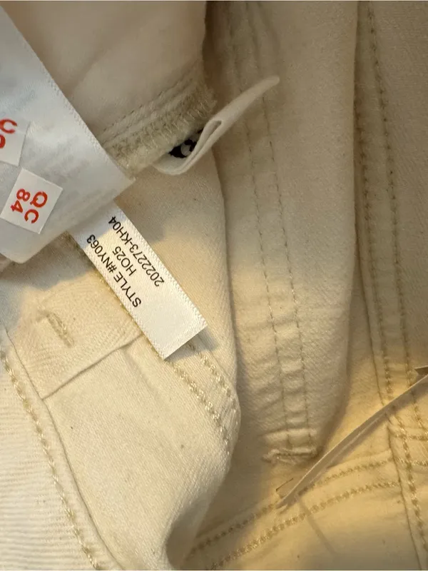 Madewell Relaxed Bootcut Jeans Cream White Canvas High Rise Comfort‎ Stretch 28 - Image 8
