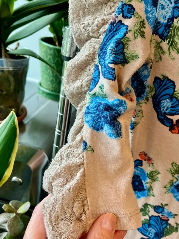Free People Cream Floral Dress - Image 8