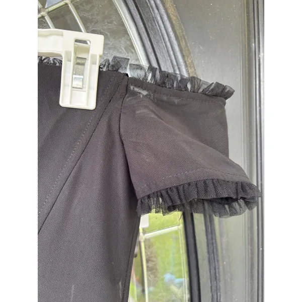 Betsy & Adam Black Tulle Off-The-Shoulder Tiered Corset Mini Dress NEW‎ Size 8 - Image 5