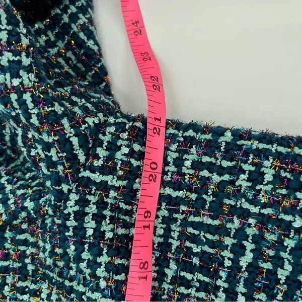 BuddyLove Blue Green‎ and Gold metallic tweed Blazer dress Size Medium - Image 8