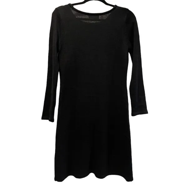 Ronni‎ Nicole Womens Black Maroon Colorblock Knit Long Sleeve Sweater Dress M - Image 2