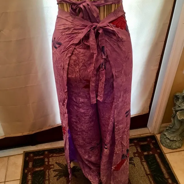 2piece Butterfly Boho Pants Set Purple Size L - Image 4