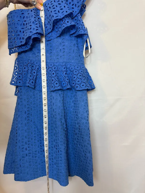 Lilly Pulitzer Dress Josey Eyelet White Cotton Ruffle One-Shoulder - Image 9