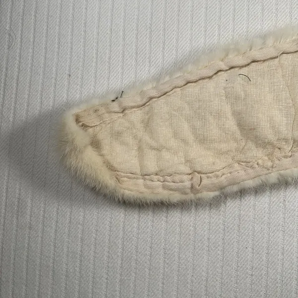 Vintage Genuine Fur Shawl Stole Wrap Cream Ivory Soft - Image 6