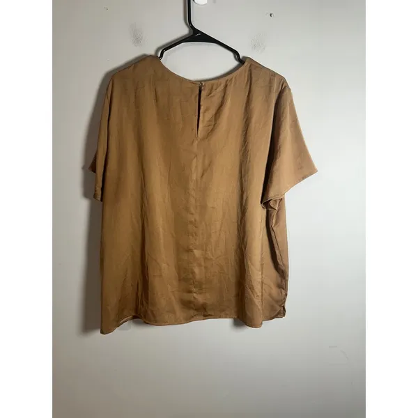 Banana Republic Afternoon Latte Short Sleeve Crew Neck‎ Blouse XL 753748-01 - Image 3