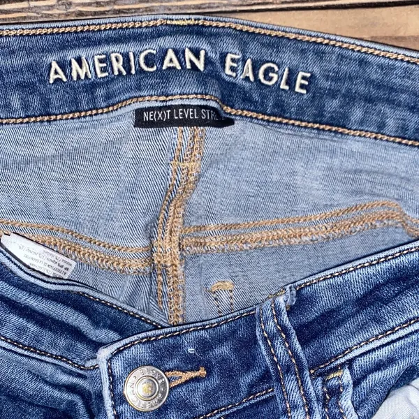 American Eagle Outfitters Dark Blue Skinny Jeans - Image 4