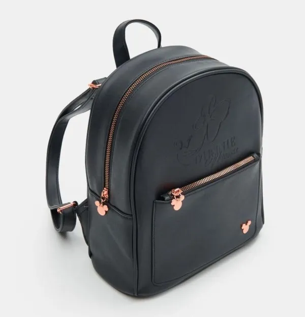 Disney Minnie Mouse Faux Leather Mini Backpack Black Licensed NEW - Image 4