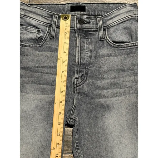 Mother The Tomcat Ankle Fray Jeans Static Grey Straight Leg Button Fly Size 25 - Image 7