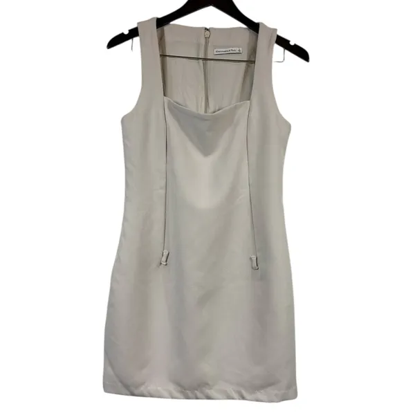 Abercrombie & Fitch Classic Square Neckline Mini Dress in Beige Size Small - Image 2
